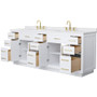Wyndham Collection Beckett TK 84" Free Standing Double Basin Vanity Set with Cabinet and Cultured Marble Vanity Top