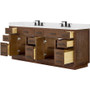 Wyndham Collection Beckett TK 84" Free Standing Double Basin Vanity Set with Cabinet and Cultured Marble Vanity Top