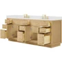 Wyndham Collection Beckett TK 84" Free Standing Double Basin Vanity Set with Cabinet and Cultured Marble Vanity Top