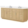 Wyndham Collection Beckett TK 84" Free Standing Double Basin Vanity Set with Cabinet and Cultured Marble Vanity Top