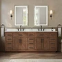Wyndham Collection Beckett TK 84" Free Standing Double Basin Vanity Set with Cabinet and Cultured Marble Vanity Top