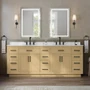 Wyndham Collection Beckett TK 84" Free Standing Double Basin Vanity Set with Cabinet and Cultured Marble Vanity Top