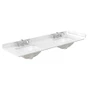 Wyndham Collection Beckett 66" Free Standing Double Basin Vanity Set with Cabinet and Cultured Marble Vanity Top for Widespread Faucets