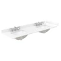 Wyndham Collection Beckett 66" Free Standing Double Basin Vanity Set with Cabinet and Cultured Marble Vanity Top for Widespread Faucets