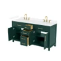 Wyndham Collection Beckett 66" Free Standing Double Basin Vanity Set with Cabinet and Cultured Marble Vanity Top for Widespread Faucets