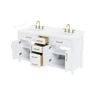 Wyndham Collection Beckett 66" Free Standing Double Basin Vanity Set with Cabinet and Cultured Marble Vanity Top for Widespread Faucets