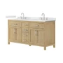 Wyndham Collection Beckett 66" Free Standing Double Basin Vanity Set with Cabinet and Cultured Marble Vanity Top for Widespread Faucets