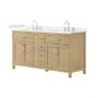Wyndham Collection Beckett 66" Free Standing Double Basin Vanity Set with Cabinet and Cultured Marble Vanity Top for Widespread Faucets