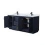 Wyndham Collection Miranda 72" Free Standing Double Basin Vanity Set with Cabinet and Marble Vanity Top