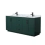 Wyndham Collection Miranda 72" Free Standing Double Basin Vanity Set with Cabinet and Marble Vanity Top