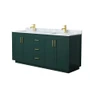 Wyndham Collection Miranda 72" Free Standing Double Basin Vanity Set with Cabinet and Marble Vanity Top