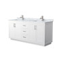 Wyndham Collection Miranda 72" Free Standing Double Basin Vanity Set with Cabinet and Marble Vanity Top