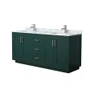 Wyndham Collection Miranda 72" Free Standing Double Basin Vanity Set with Cabinet and Marble Vanity Top