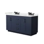 Wyndham Collection Miranda 60" Free Standing Double Basin Vanity Set with Cabinet and Quartz Vanity Top