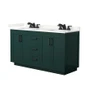 Wyndham Collection Miranda 60" Free Standing Double Basin Vanity Set with Cabinet and Quartz Vanity Top