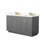 Wyndham Collection Miranda 60" Free Standing Double Basin Vanity Set with Cabinet and Quartz Vanity Top