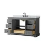 Wyndham Collection Avery 60" Free Standing Single Basin Vanity Set with Cabinet and Marble Vanity Top