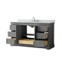 Wyndham Collection Avery 60" Free Standing Single Basin Vanity Set with Cabinet and Marble Vanity Top