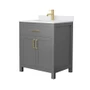 Wyndham Collection Beckett 30" Free Standing Single Basin Vanity Set with Cabinet and Cultured Marble Vanity Top