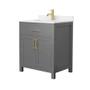 Wyndham Collection Beckett 30" Free Standing Single Basin Vanity Set with Cabinet and Cultured Marble Vanity Top