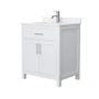 Wyndham Collection Beckett 30" Free Standing Single Basin Vanity Set with Cabinet and Cultured Marble Vanity Top