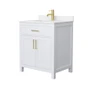 Wyndham Collection Beckett 30" Free Standing Single Basin Vanity Set with Cabinet and Cultured Marble Vanity Top