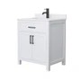 Wyndham Collection Beckett 30" Free Standing Single Basin Vanity Set with Cabinet and Cultured Marble Vanity Top