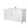 Wyndham Collection Beckett 66" Free Standing Single Basin Vanity Set with Cabinet and Cultured Marble Vanity Top