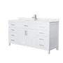 Wyndham Collection Beckett 66" Free Standing Single Basin Vanity Set with Cabinet and Cultured Marble Vanity Top