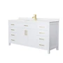 Wyndham Collection Beckett 66" Free Standing Single Basin Vanity Set with Cabinet and Cultured Marble Vanity Top