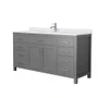 Wyndham Collection Beckett 66" Free Standing Single Basin Vanity Set with Cabinet and Cultured Marble Vanity Top