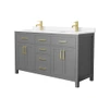 Wyndham Collection Beckett 60" Free Standing Double Basin Vanity Set with Cabinet and Cultured Marble Vanity Top