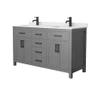 Wyndham Collection Beckett 60" Free Standing Double Basin Vanity Set with Cabinet and Cultured Marble Vanity Top