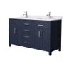 Wyndham Collection Beckett 60" Free Standing Double Basin Vanity Set with Cabinet and Cultured Marble Vanity Top