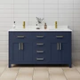 Wyndham Collection Beckett 60" Free Standing Double Basin Vanity Set with Cabinet and Cultured Marble Vanity Top