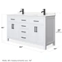 Wyndham Collection Beckett 60" Free Standing Double Basin Vanity Set with Cabinet and Cultured Marble Vanity Top