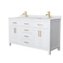 Wyndham Collection Beckett 60" Free Standing Double Basin Vanity Set with Cabinet and Cultured Marble Vanity Top