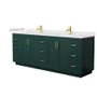 Wyndham Collection Miranda 84" Free Standing Double Basin Vanity Set with Cabinet and Cultured Marble Vanity Top