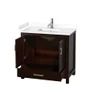 Wyndham Collection Sheffield 36" Free Standing Single Basin Vanity Set with Cabinet and Cultured Marble Vanity Top