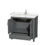 Wyndham Collection Sheffield 36" Free Standing Single Basin Vanity Set with Cabinet and Cultured Marble Vanity Top