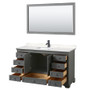 Wyndham Collection Deborah 60" Free Standing Single Basin Vanity Set with Cultured Marble Vanity Top and Framed Mirror
