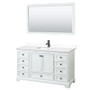 Wyndham Collection Deborah 60" Free Standing Single Basin Vanity Set with Cultured Marble Vanity Top and Framed Mirror