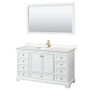 Wyndham Collection Deborah 60" Free Standing Single Basin Vanity Set with Cultured Marble Vanity Top and Framed Mirror