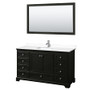 Wyndham Collection Deborah 60" Free Standing Single Basin Vanity Set with Cultured Marble Vanity Top and Framed Mirror