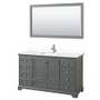 Wyndham Collection Deborah 60" Free Standing Single Basin Vanity Set with Cultured Marble Vanity Top and Framed Mirror