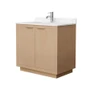 Wyndham Collection Maroni 36" Free Standing Single Basin Vanity Set with Cabinet and Cultured Marble Vanity Top