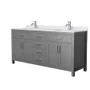 Wyndham Collection Beckett 72" Free Standing Double Basin Vanity Set with Wood Cabinet and Cultured Marble Vanity Top