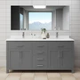 Wyndham Collection Beckett 72" Free Standing Double Basin Vanity Set with Wood Cabinet and Cultured Marble Vanity Top