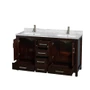 Wyndham Collection Sheffield 60" Free Standing Double Basin Vanity Set with Cabinet and Marble Vanity Top