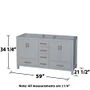 Wyndham Collection Sheffield 59" Double Freestanding Hardwood Vanity Cabinet Only - Less Vanity Top